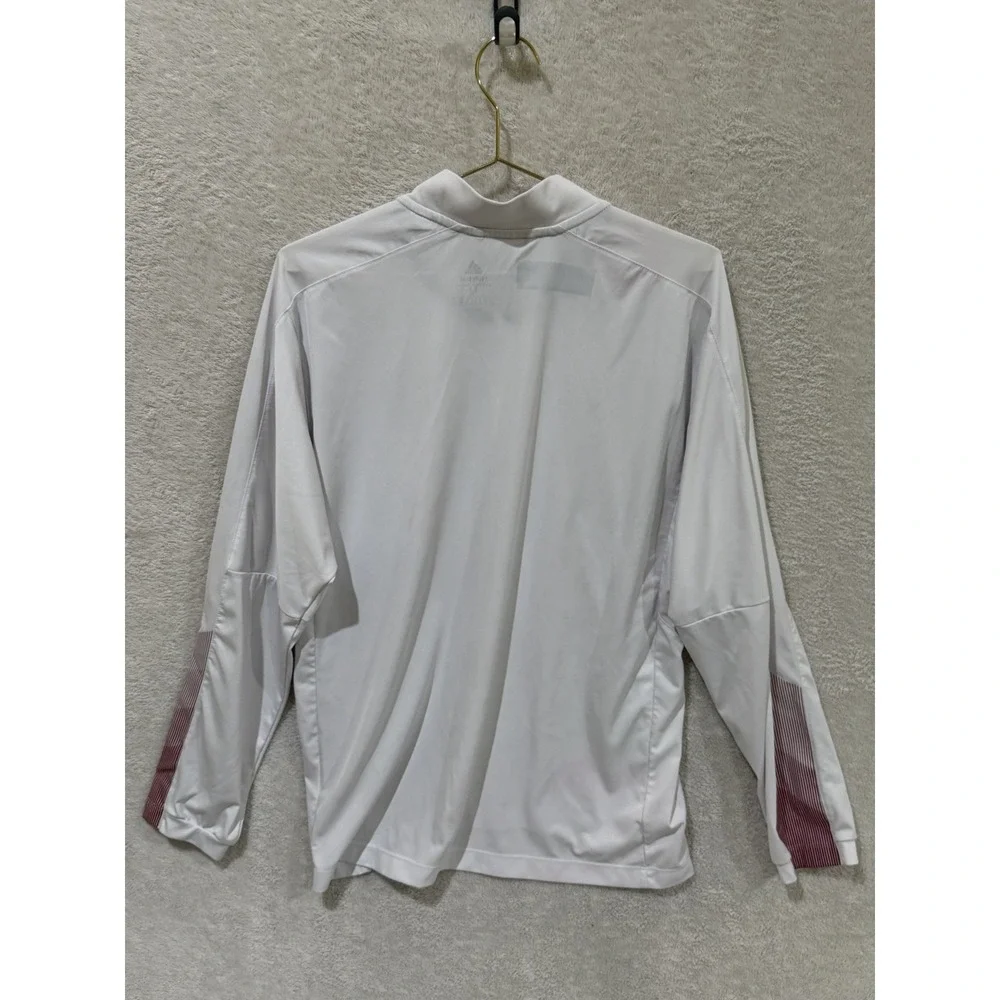Indiana Hoosiers Mens Medium White 1/4 Zip Long Sleeve Adidas NCAA Football